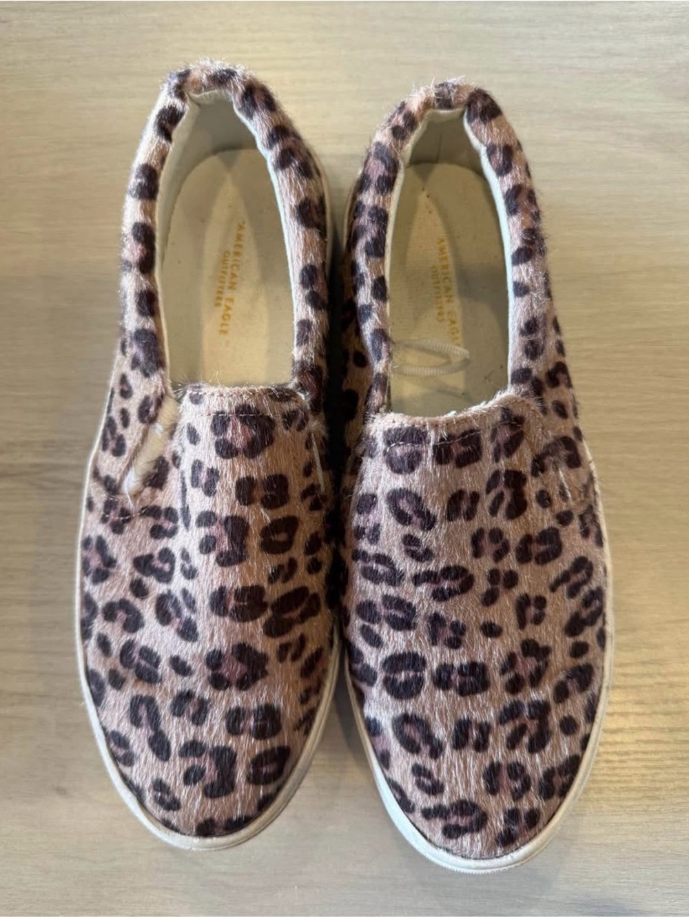 American Eagle Outfitters Brown Leopard-Print Slip On Sneakers